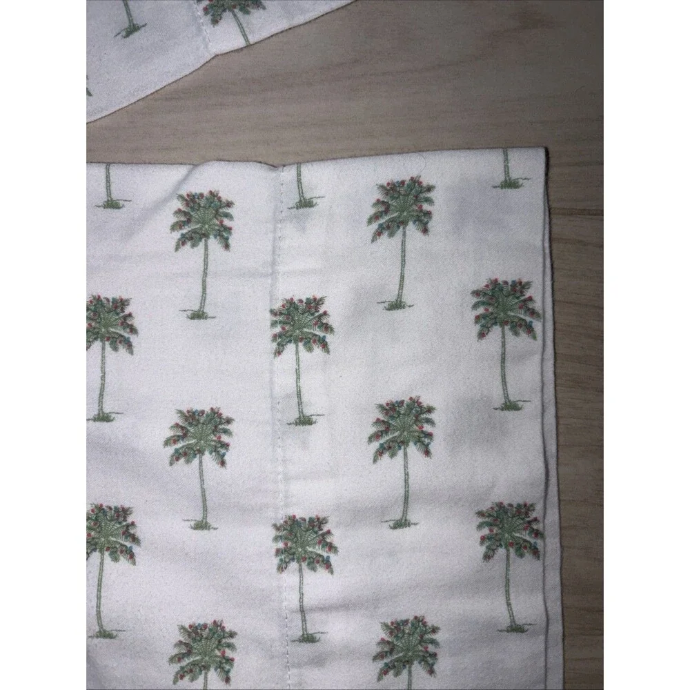 2 Flannel Christmas Palm Tree Pillow Cases 100% cotton STANDARD SIZE Winter